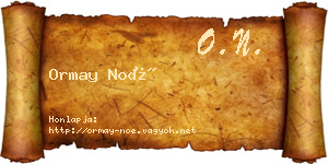 Ormay Noé névjegykártya